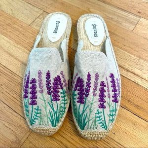 Soludos embroidered mules espadrilles flats flowers 9